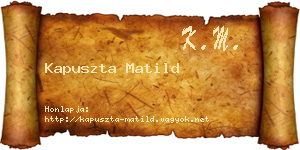 Kapuszta Matild névjegykártya